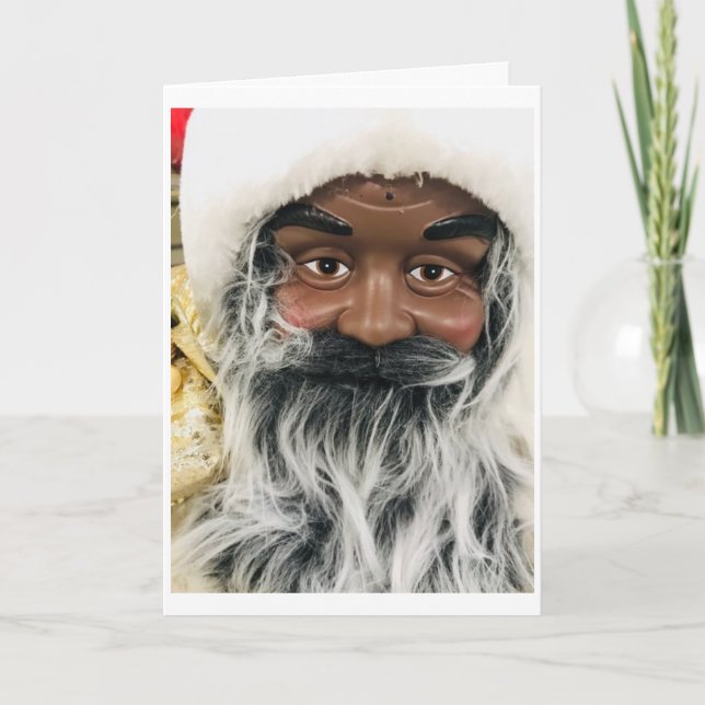CARTE **BLACK PÈRE NOËL" SEULEMENT LES MEILLEURS SOUHAIT (Devant)