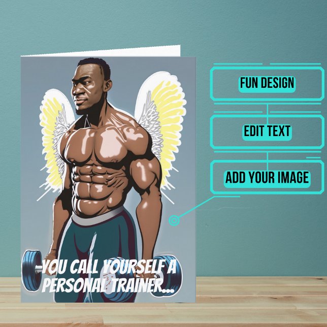 Carte Black Personal Trainer ou Coach Gym Anniversaire (This fun card is specifically for the male personal trainer friend or family member in your life.)