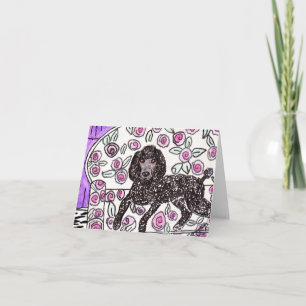 Carte Black Poodle Note Card