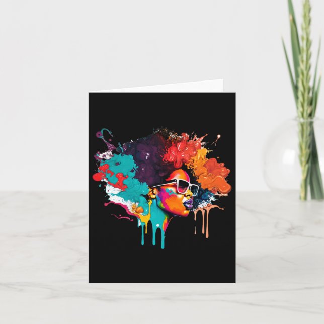 Carte Black Queen Afro Melanin Driving Art Lover Amériqu (Devant)