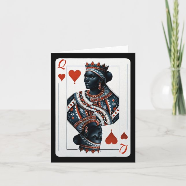 Carte Black Queen Of Hearts Card Deck Jeu Fier Black W (Devant)
