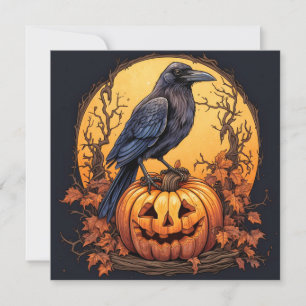 Carte Black Raven Happy Halloween