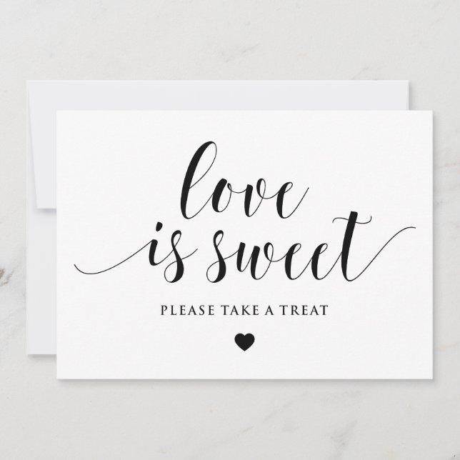Carte Black Script L'amour est sucré S'il vous plaît pre (Devant)