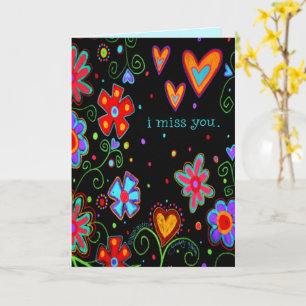 Carte Black Simple Floral Miss You Gourmande Inspirivity