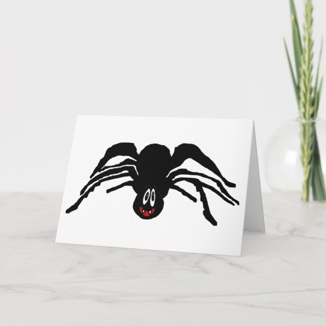 Carte Black Spider Drôle Drôle Caricature Halloween (Devant)