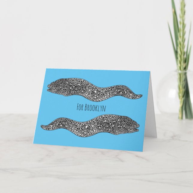 Carte Black spotted moray eel cartoon (Devant)