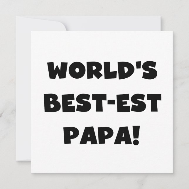 Carte Black Text World's Best of Papa Tshirts and Gifts (Devant)