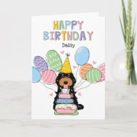 Black Tri Cockapoo Cavapoo Chien Joyeux anniversai