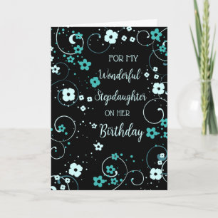 Carte Black Turquoise Stepgirl Anniversaire