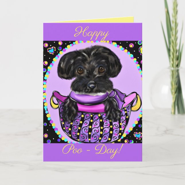 Carte Black Yorkie Poo (Devant)