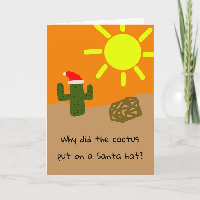 Carte Blague de Cactus de Noël (Devant)