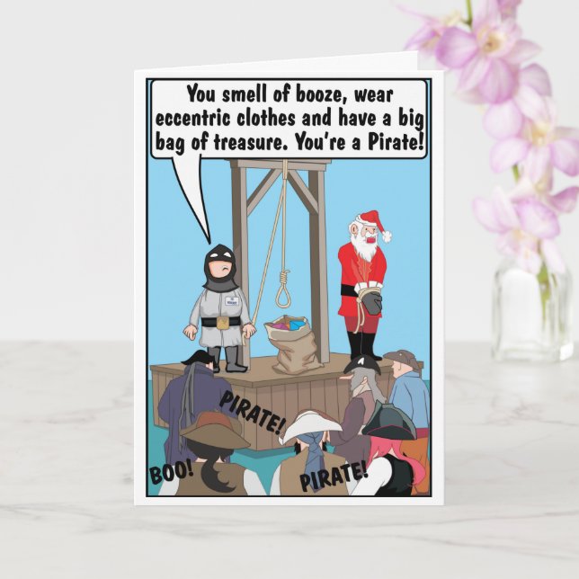 CARTE BLAGUE DE PIRATE DE NOËL (Orchidée)