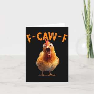 Carte Blague de poulet coq drôle Mème Humour F Caw F Q