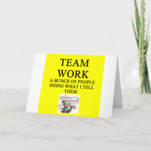 Carte blague de travail d'équipe