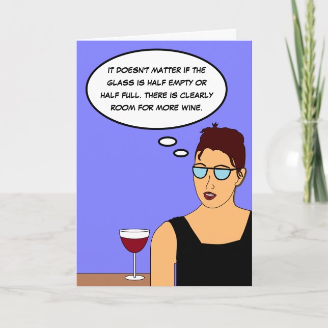 Carte Blague de vin drôle, Comédie (Devant)