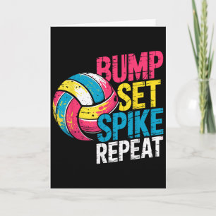 Carte Blague drôle de Volleyball Bump Set Spike Répéter 