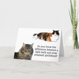 Carte Blagues de chat ampoule lumière sur la petite amie