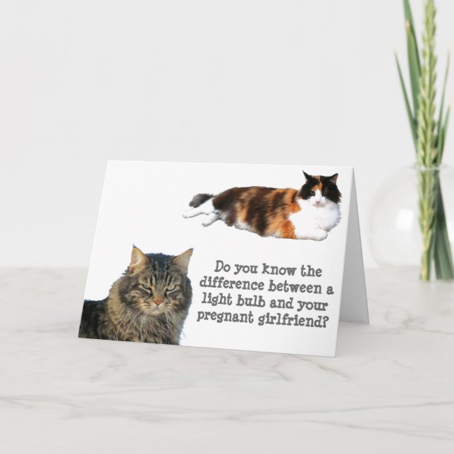 Carte Blagues de chat ampoule lumière sur la petite amie (Devant)