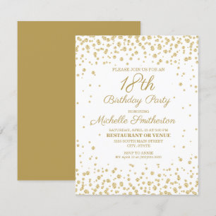 Carte Blanc Or Diamant Paillettes Femme 18e Anniversaire