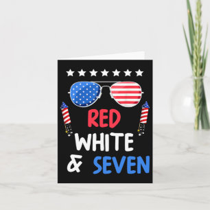 Carte Blanc Rouge Et Sept 7E Anniversaire 4 juillet Inde
