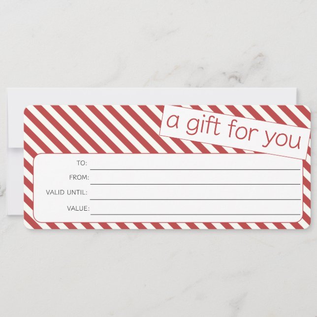 CARTE BLANC ROUGE STRIPE XMAS SAISON LOGO CERTIFICAT CAD (Devant)