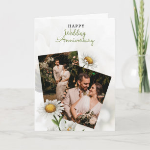 Carte Blanc Simple Floral Bonne année Mariage
