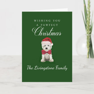 Carte Blanc Westie Noël Fantaisiste