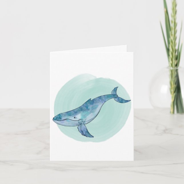 Carte blanche à baleine à bosse Carte de remerciem (Devant)
