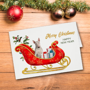 Carte blanche à bascule de Noël de chien Terrier