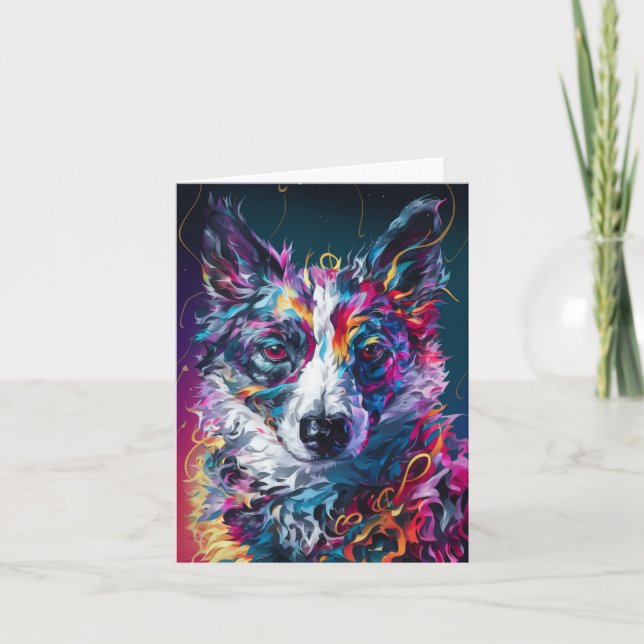 Carte blanche Abstraite Collie Dog (Devant)