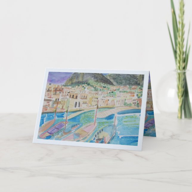 Carte blanche Aquarelle des voiliers (Devant)