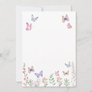 Carte blanche aquarelle papillons pour conception 