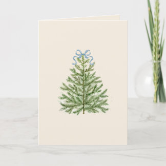 Carte blanche avec Aquarelle Arbre de Noël