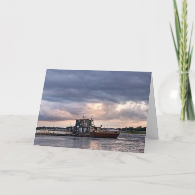 Carte blanche avec bateau de la rivière Mississipp (Devant)