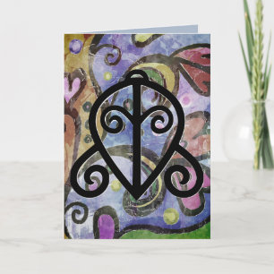Carte blanche avec Symbole Adinkra pour l'amour su