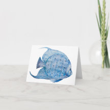 Carte blanche Batik Bleu et Blanc