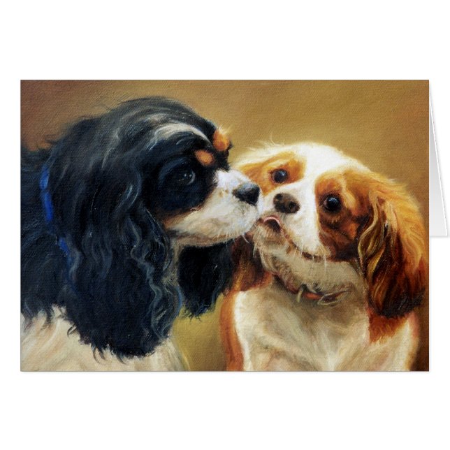 Carte blanche Cavalier King Charles Spaniel Dog (Devant horizontal)