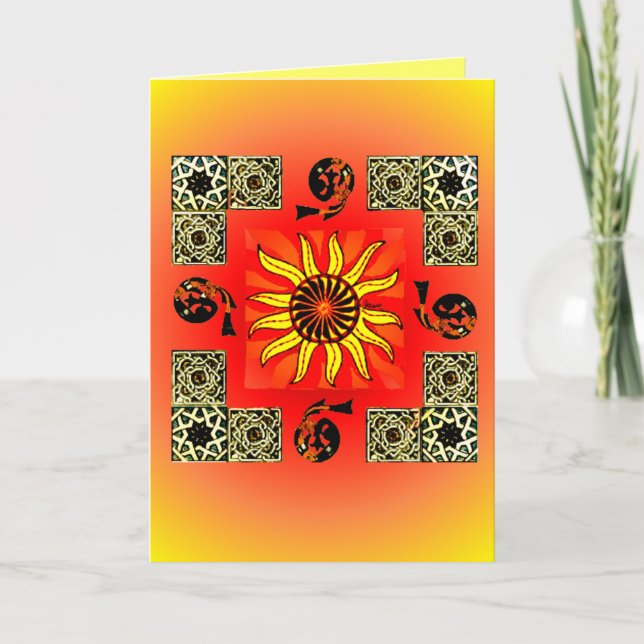 Carte blanche Celtic Sun Mandala (Devant)