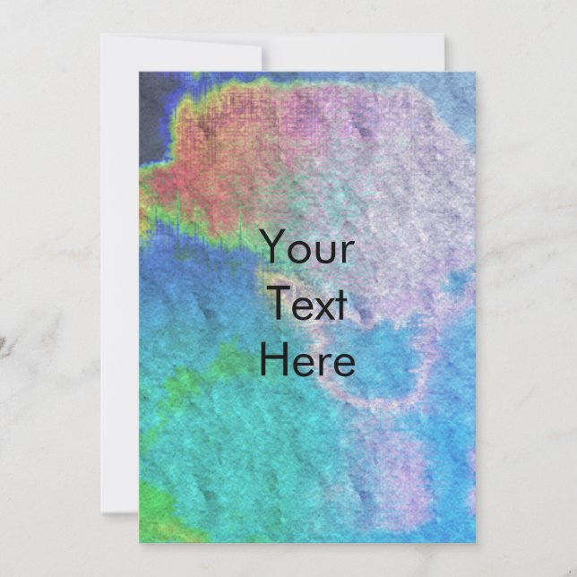 Carte blanche colorée à l'aquarelle (Devant)
