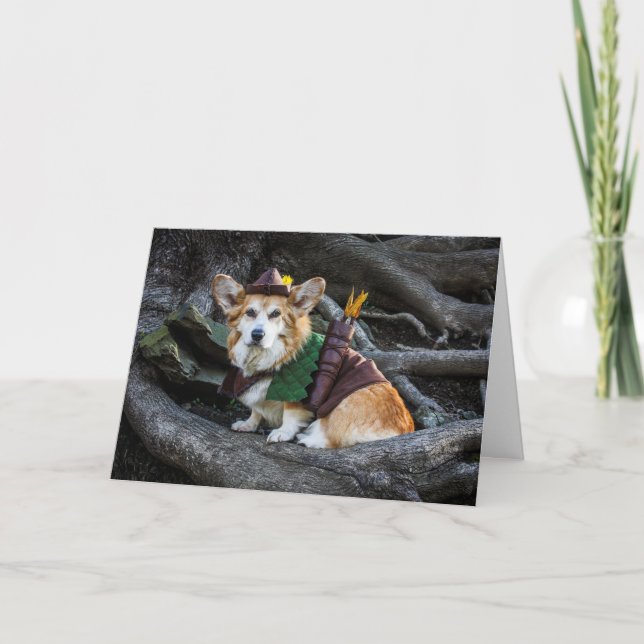 Carte blanche Corgi Robin Hood (Devant)