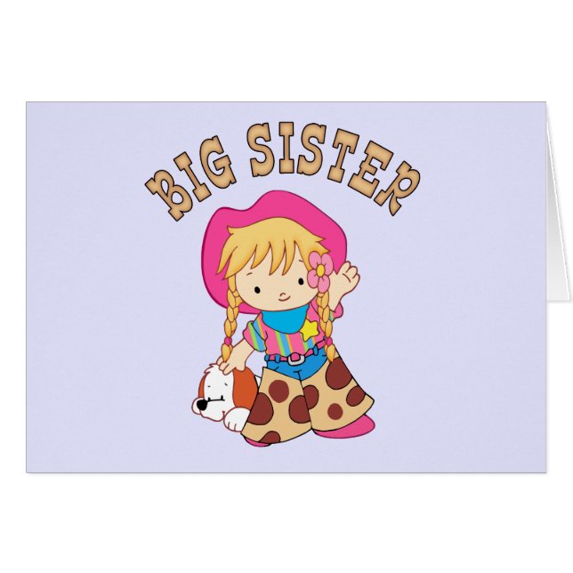 Carte blanche Cowkids Big Sister (Devant Horizontal)