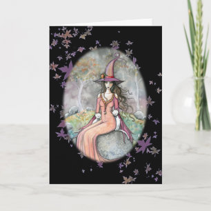Carte blanche de chat de sorcière de Beautifu