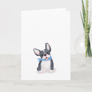 Carte blanche de chiot taureau français mignonne