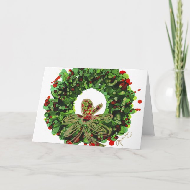 Carte blanche de couronne de Noël (Devant)
