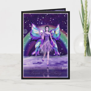 Carte blanche de fée de pluie violette