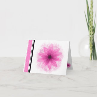 Carte blanche de fleurs roses