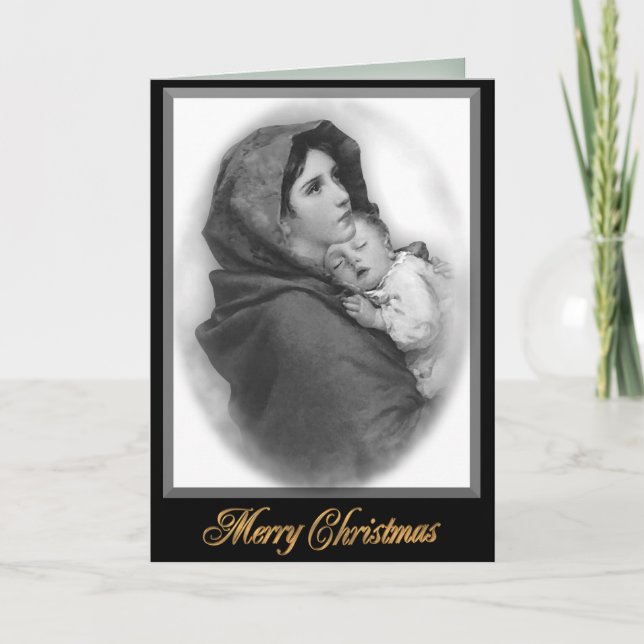 Carte blanche de la Nativité Madonna et Enfant (Devant)