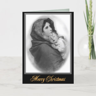 Carte blanche de la Nativité Madonna et Enfant