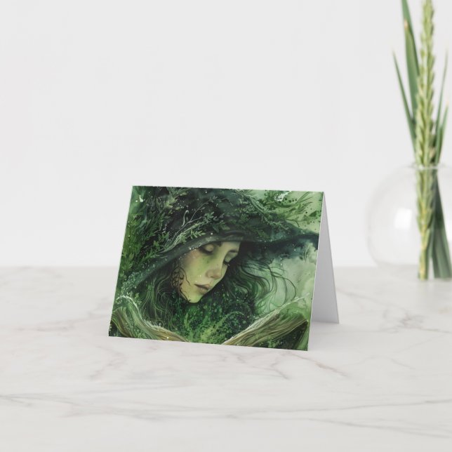 Carte blanche de sorcière verte (Devant)