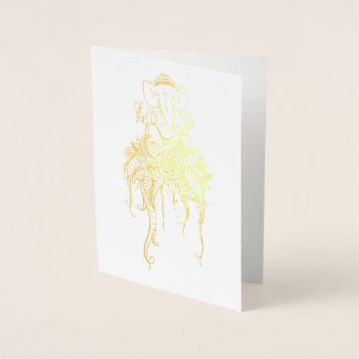 Carte blanche de voeux de feuille Ganesha